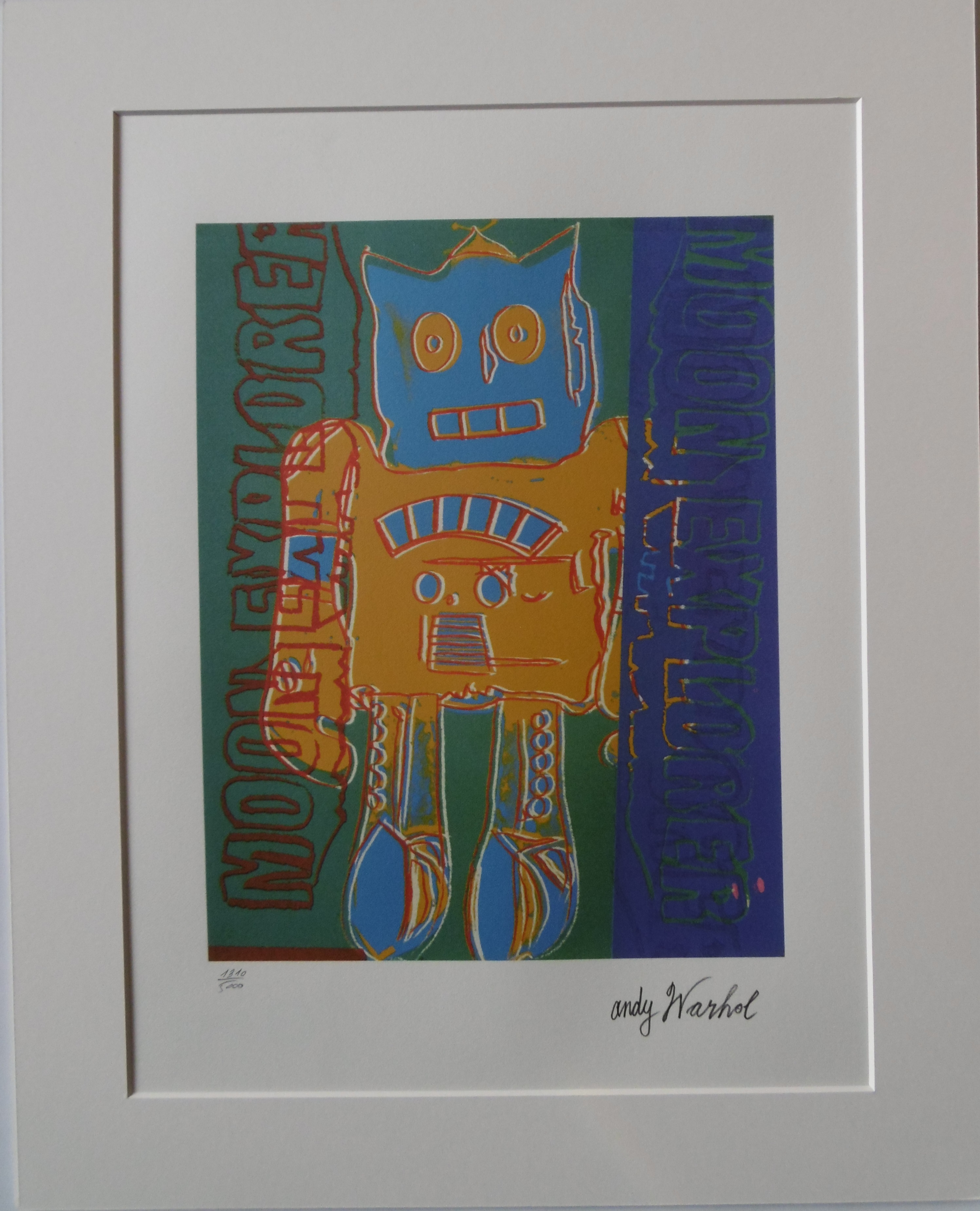 Andy WARHOL (d'après) "Moon Explorer orange et bleu", lithographie ...
