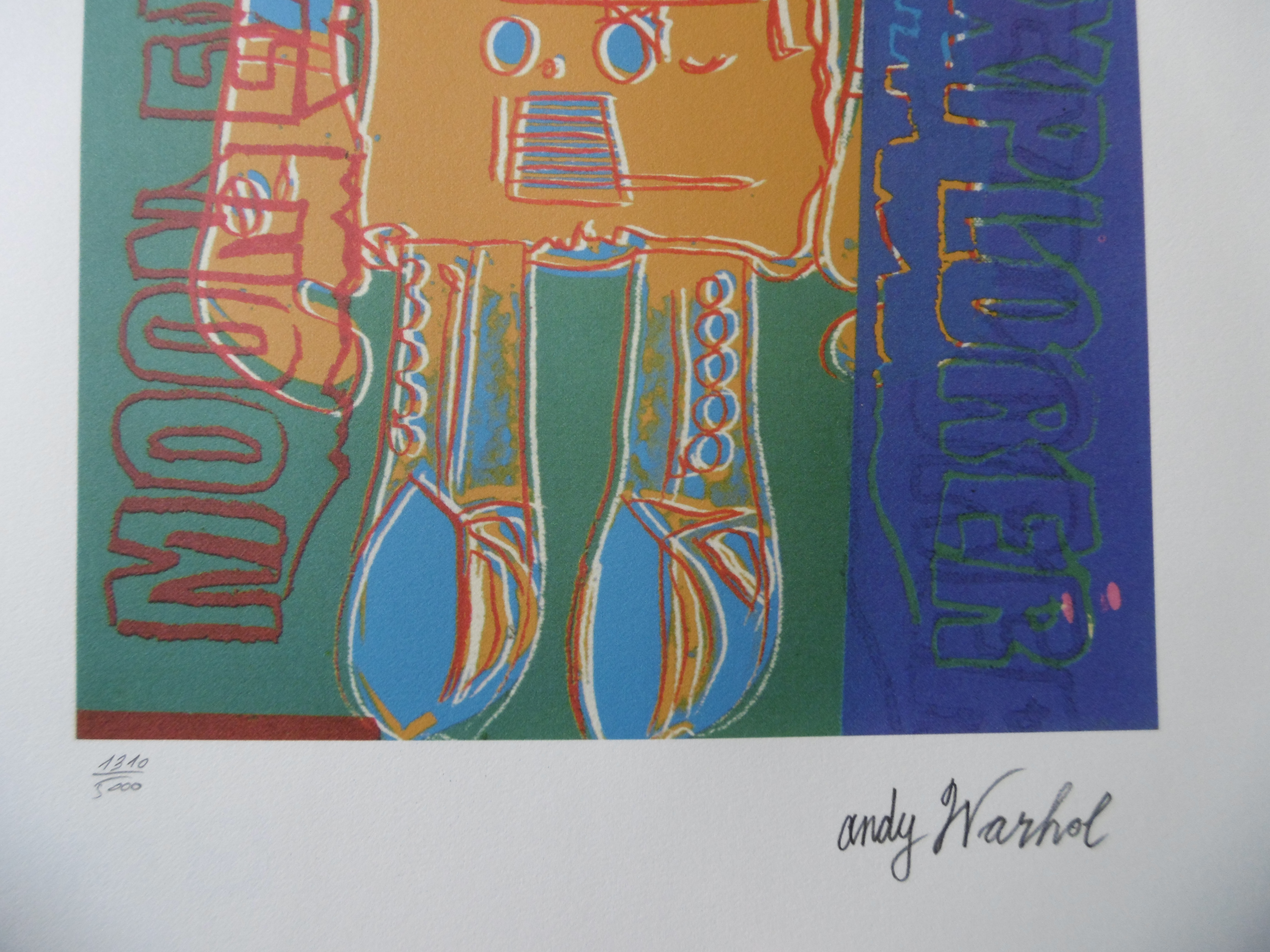 Andy WARHOL (d'après) "Moon Explorer orange et bleu", lithographie ...