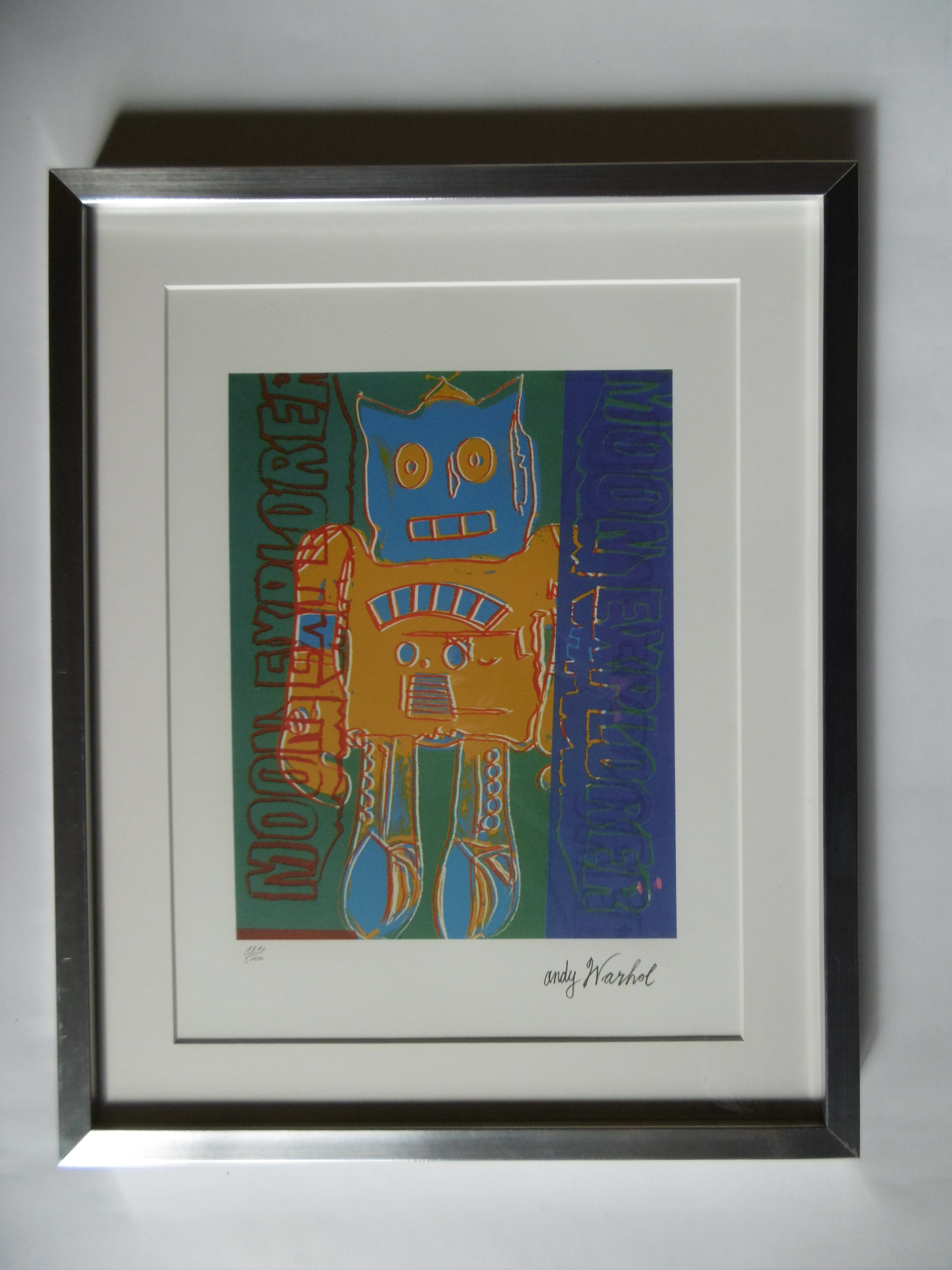 Andy WARHOL (d'après) "Moon Explorer orange et bleu", lithographie ...