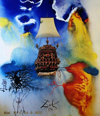Salvador DALI (d’après) : L’Homme et la Mer, 1972 - Affiche originale d’époque signée 2