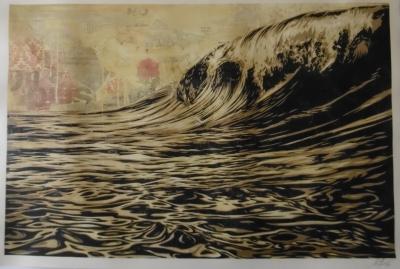 Shepard Fairey (Obey Giant)  Dark wave BP, 2019, Lithographie offset signée et datée 2