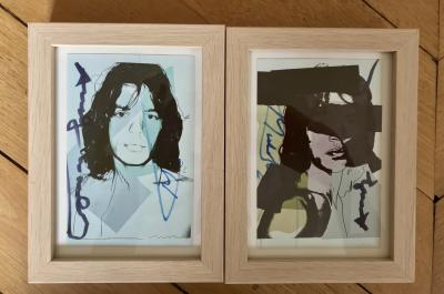 Andy Warhol (1928-1987):  “Mick Jagger, 1975” 10 Miniatures, signées Warhol et Jagger 2