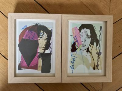 Andy Warhol (1928-1987):  “Mick Jagger, 1975” 10 Miniatures, signées Warhol et Jagger 2