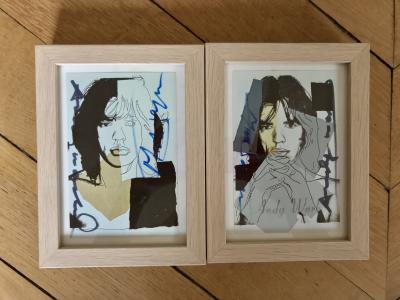 Andy Warhol (1928-1987):  “Mick Jagger, 1975” 10 Miniatures, signées Warhol et Jagger 2