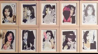 Andy Warhol (1928-1987):  “Mick Jagger, 1975” 10 Miniatures, signées Warhol et Jagger 2