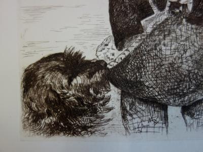 Edouard MANET : Le Gamin au chien - Gravure originale signée 1860 2
