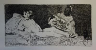 Edouard MANET : Olympia - Gravure originale, 1865 2