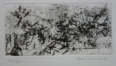 Julius BALTAZAR - Paysage abstrait, Gravure originale signée 2