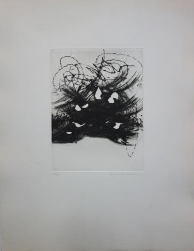 Julius BALTAZAR - Abstraction agitée, Gravure originale signée 2