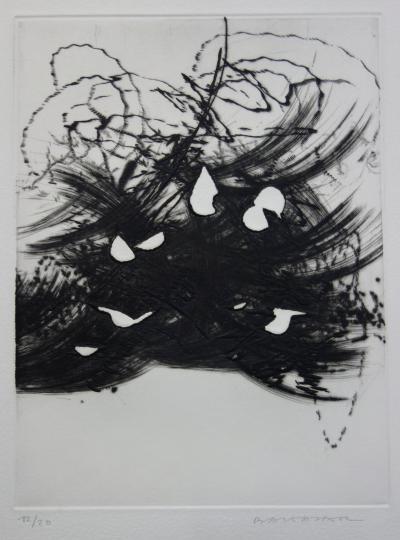 Julius BALTAZAR - Abstraction agitée, Gravure originale signée 2