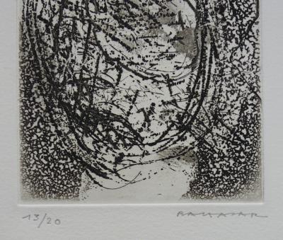 Julius BALTAZAR - Visage inconnu, Gravure originale signée 2