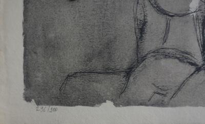 Marc CHAGALL : Amoureux et chèvre - Lithographie signée 1958 2