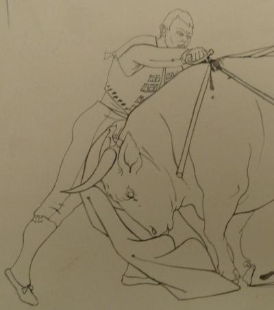 Pierre-Yves TREMOIS : Le coup d’épée - Dessin original, 1959 2