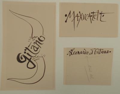Pierre-Yves TREMOIS : Trois études de calligraphie - Dessin original, 1959 2