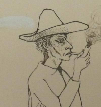 Pierre-Yves TREMOIS : Fumeurs de pipe - Dessin original, 1959 2
