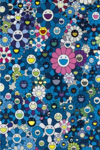 Takashi MURAKAMI (1962) D après - Blue Flower, print offset numéroté 2
