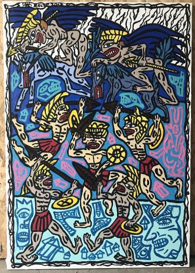 Elizabeth TOHME (1981) Indiens 2017, acrylique sur toile 2