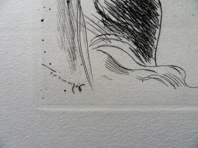 André DIGNIMONT : Nu se coiffant, 1942 - Gravure originale Signée 2