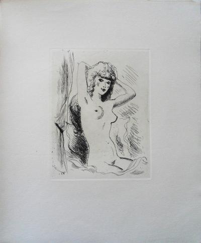 André DIGNIMONT : Nu se coiffant, 1942 - Gravure originale Signée 2