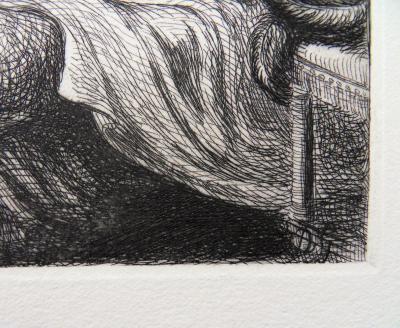 Démétrios GALANIS : Amants au lit - Gravure originale Signée, 1942 2
