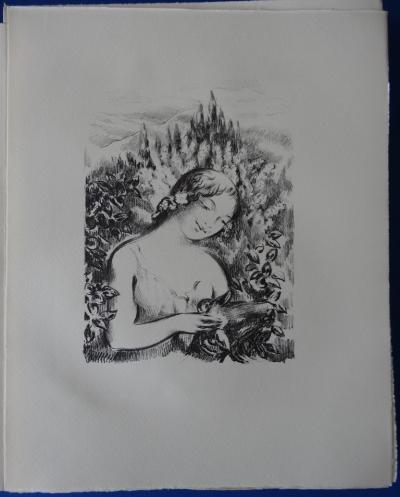 René PIOT : Belle des champs - Lithographie originale, 1930 2