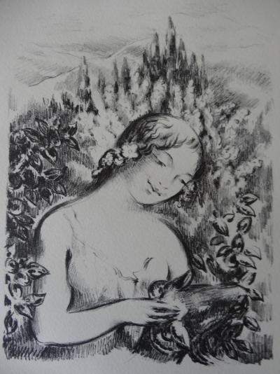 René PIOT : Belle des champs - Lithographie originale, 1930 2