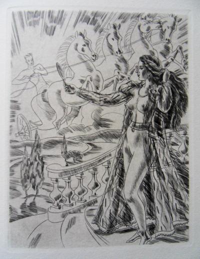 Jacques BOULLAIRE : Beauté mythologique - Gravure originale Signée, 1942 2