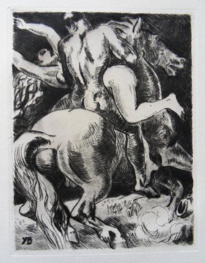 Yves BRAYER: The Abduction of the Sabine Women - Original Signed Etching, 1942 2
