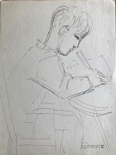 Marcel GROMAIRE - Portrait de François Gromaire - Deux dessins signés 2