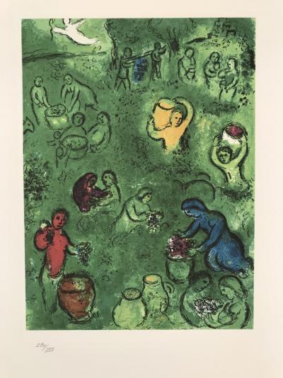 Lithographie de Marc Chagall - Cycle Daphné et Chloé 2