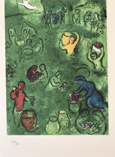 Lithographie de Marc Chagall - Cycle Daphné et Chloé 2