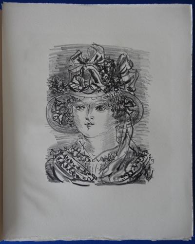 Raoul DUFY : Femme au chapeau fantasque - Lithographie originale, 1930 2
