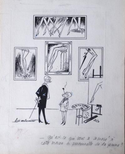 Albert-Georges BADERT - L’Exposition - Dessin à l’encre de chine 2