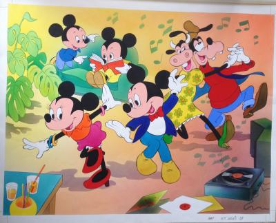 Loiseaux - Van Gool - Lefevre - Mickey, Minnie et compagnie pour Disney - Technique mixte 2