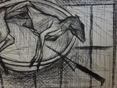 Bernard BUFFET : Le lapin écorché - Gravure originale Signée 2