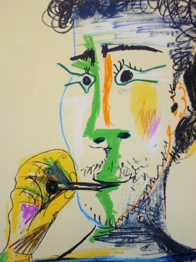 Pablo PICASSO (d’après) - Homme à la marinière et à la cigarette, Lithographie signée 2
