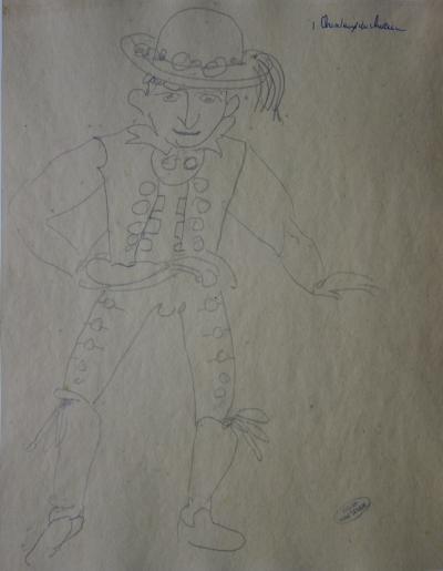 André DERAIN - Paysan en costume, Dessin original signé 2