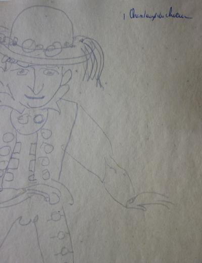 André DERAIN - Paysan en costume, Dessin original signé 2