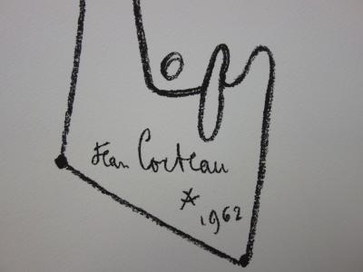 Jean COCTEAU : Profils mêlés de torero et taureau - Lithographie Signée 2