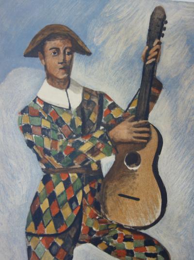 André DERAIN  (d’après) - Arlequin à la guitare - Lithographie signée 2