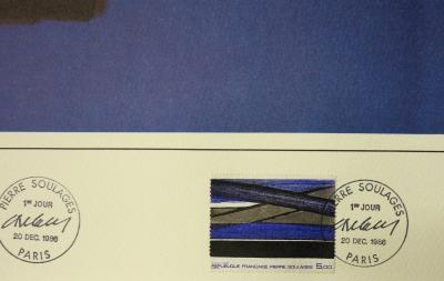 Pierre SOULAGES : Noir et bleu 1986 - Affiche originale Signature 2