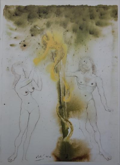 Salvador Dali : Biblia Sacra, Adam et Eve - Lithographie Signée, 1969 2