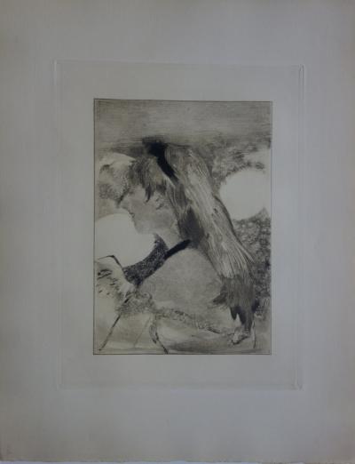 Edgar DEGAS : Fille au cheveux blonds - Gravure originale, 1935 2