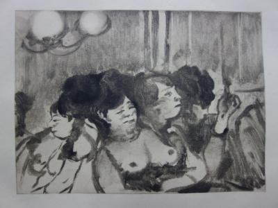 Edgar Degas - Waiting for a customer, original etching 2