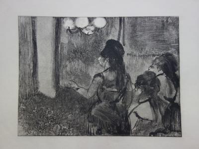 Edgar DEGAS : Trois femmes au salon - Gravure originale, 1935 2