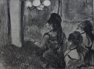 Edgar DEGAS : Trois femmes au salon - Gravure originale, 1935 2