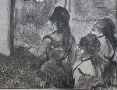 Edgar DEGAS : Trois femmes au salon - Gravure originale, 1935 2