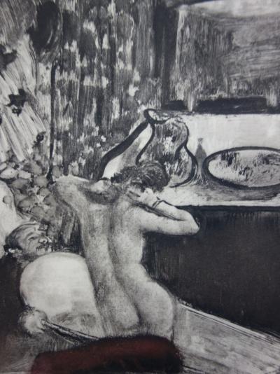 Edgar DEGAS : Dans l’intimité de la salle de bain - Gravure originale, 1935 2