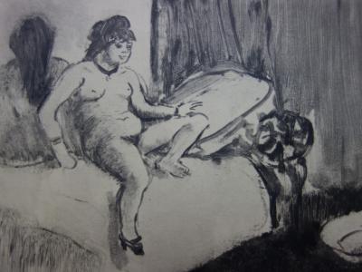 Edgar DEGAS (d’après) : La chambre au miroir - Gravure originale, 1935 2