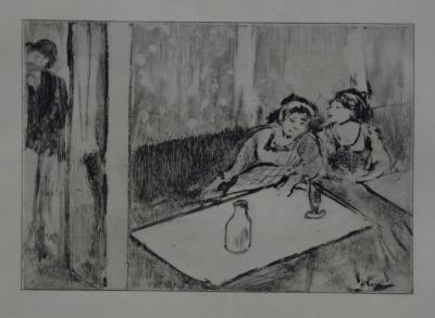 Edgar DEGAS : Champagne avant l’amour - Gravure originale, 1935 2